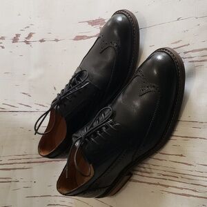 Vionic black wingtip lace up mens casual dress removible foot pad shoes